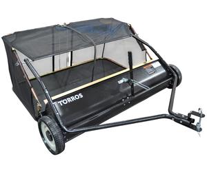 Balayeuse à gazon et ramasseur de feuilles à brosses tractable - Largeur de 122 cm - Bac de 413 litres Torros GV040