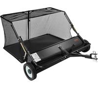Balayeuse de pelouse VEVOR, largeur de balayage 122 cm, balayeuse de feuilles pour tondeuse autoportée, ramasseur de feuilles avec filet collecteur 566 L, hauteur de balayage réglable, balayeuse de ja