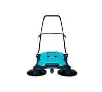 Balayeuse manuelle 2 brosses rotatives 27cm Larg de travail 63 cm Bac 20L Allées Terrasses Garage