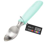 BALCI Cuillère à glace - Cuillère à glace en acier inoxydable robuste avec poignée en caoutchouc antidérapante - Pelle à glace professionnelle en métal - Passe au lave-vaisselle - Menthe