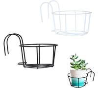 Balcon étagère ronde pour pots de fleurs suspendue - 2 pièces