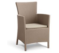 Balcon Terrasse Chaise de jardin Confortable Allibert + Coussin Beige