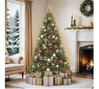 BALCONERA Sapin de Noël artificial de 228cm avec neige et 550 lumières LED blanc chaud pour la maison ou le bureau