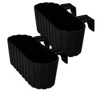 KOTARBAU® Lot de 2 Jardinière Extérieur - Pot de Fleur - PVC - 40 x 15 x 15 cm - Anthracite - Jardinière Balcon - Rectangulaire - Légère - avec Support pour Balconnière - Décorative