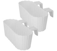 KOTARBAU® Balconnière Jardinière pour balustrade Ovale Blanc Rustique 400 MM Lot de 2