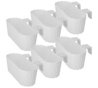 KOTARBAU® Balconnière Jardinière pour balustrade Ovale Blanc Rustique 400 MM Lot de 6