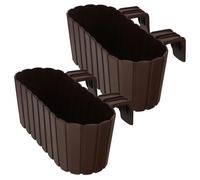 KOTARBAU® Balconnière Jardinière pour balustrade Ovale Brun Rustique 400 MM Lot de 2