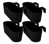 KOTARBAU® Lot de 4 Jardinière Extérieur - Pot de Fleur - PVC - 40 x 15 x 15 cm - Anthracite - Jardinière Balcon - Rectangulaire - Légère - avec Support pour Balconnière - Décorative