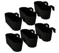 KOTARBAU® Lot de 6 Jardinière Extérieur - Pot de Fleur - PVC - 40 x 15 x 15 cm - Anthracite - Jardinière Balcon - Rectangulaire - Légère - avec Support pour Balconnière - Décorative