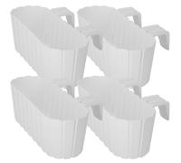 Balconnière pour balustrade - KOTARBAU® 400 mm - Blanc rustique - Ovale - Lot de 4