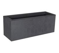 EDA - Balconnière Basalt'Up 25 L - Décor Imitation Béton - Simple Paroi - Zone de Rétention d'eau - 59 x 19,5 x H.22,8 cm - Gris Anthracite