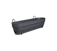 Elho Vibia Campana Balconnière Allin1 70 - Planteur pour Balcon - Ø 70.4 x H 17.7 cm - Noir/Anthracite