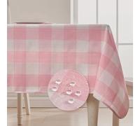 BALCONY & FALCON Nappe utilisable rectangulaire à Carreaux Double Face - Infroissable - Imperméable - Anti-Fuite et Lavable - pour Manger, Camping, Pique-Nique, fête, Rose - 140 × 240 cm