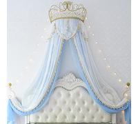 Baldaquin avec moustiquaire, Auvent couronne Teester en métal avec moustiquaire dentelle for chambre princesse plusieurs tailles(J,1.8m (for a 6)