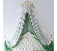 Baldaquin avec moustiquaire, Ciel de lit couronne en métal avec moustiquaire dentelle, 2 pièces, 1,2-2,0 m(B,1.5m (for 5 ft bed))
