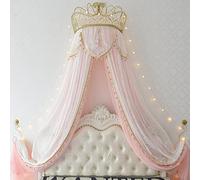 Baldaquin avec moustiquaire, Ciel de lit couronne en métal avec moustiquaire dentelle, 2 pièces, 1,2-2,0 m(C,2.0m (for 6.6 ft bed))