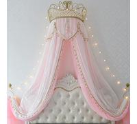 Baldaquin avec moustiquaire, Ciel de lit couronne en métal avec moustiquaire dentelle, 2 pièces, 1,2-2,0 m(G,1.5m (for 5 ft bed))