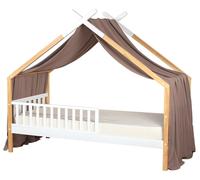 Baldaquin de lit « Cabane » en gaze de coton Jeann - 420 x 130 cm - Marron | par SEVIRA KIDS