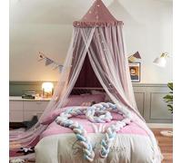 Baldaquin pour enfant, tente pour fille, lit, chambre de fille, cabane, coin lecture, linge de lit suspendu, chambre de fille, décoration (pâte à modeler rouge/blanche)