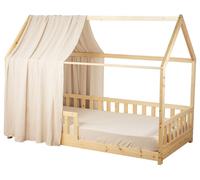 Baldaquin pour lit de bébé en gaze de coton Jeann - 130 x 360 cm - Beige | par SEVIRA KIDS