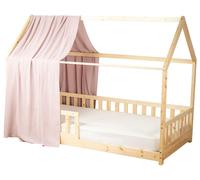 Baldaquin pour lit de bébé en gaze de coton Jeann - 130 x 360 cm - Rose | par SEVIRA KIDS