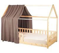 Baldaquin pour lit de bébé en gaze de coton Jeann - 130 x 420 cm - Marron | par SEVIRA KIDS