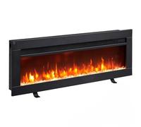 BALDERIA Agnes 36" Chimenea Eléctrica - Chimenea eléctrica empotrada Con calefacción 1000/2000 W, efecto de Llama 3D realista, Control remoto programable, Temporizador, Termostato - Negro