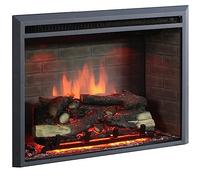 BALDERIA cheminée électrique Calida 26" | Cheminée encastrable avec Effet de Flammes 3D | Chauffage électrique 2000W | Son crépitant | Cheminée avec télécommande & Thermostat | Noir