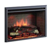 BALDERIA cheminée électrique Calida 30" | Foyer électrique Mural avec Effet de Flammes 3D | Chauffage 2000W, éclairage LED | Cheminée encastrable avec télécommande, minuteur & Thermostat | Noir