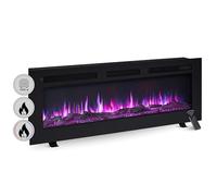 BALDERIA Leif 50" Cheminée Électrique Murale, Flammes 3D, 1800 W, Noir | Foyer encastrable ou mural, effet flammes 3D, éclairage LED, télécommande, minuteur et thermostat, 1800 W