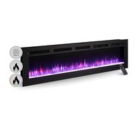 BALDERIA Leif 70" Cheminée Électrique Murale, Flammes 3D, 1800 W, Noir | Foyer encastrable ou mural, effet flammes 3D, éclairage LED, télécommande, minuteur et thermostat, 1800 W