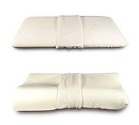 Baldiflex Lot de 2 Oreillers a mémoire de forme, 1 Coussin Ergonomique cervical + 1 Coussin Classic, Deux Coussins Dehoussables avec Housse zippée en aloe Vera, Anti-Acariens et Hypoallergénique