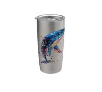 Baleine Bleue Baleines Chant des Baleines Plongeur Baleine Gobelet isotherme en acier inoxydable double paroi