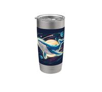 Baleine bleue majestueuse dans l'espace Gobelet isotherme en acier inoxydable double paroi
