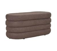 BALHIA - Banc-Coffre en Tissu Bouclettes Marron