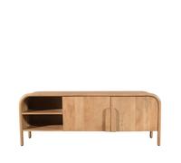 Bali - Meuble TV 2 portes en bois massif L150cm - Bois clair