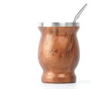 BALIBETOV Calebasse à Maté en Acier Inoxydable à Double Paroi - Tasse Yerba Maté avec 2 Bombillas et Brosse de Nettoyage