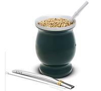 balibetov Mate Argentino - Kit verre à double paroi en acier inoxydable, comprend deux ampoules et une brosse pour nettoyer l'ampoule, résistant et élégant (vert)