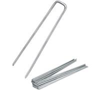 Balinco – Lot de 200 profilés en U pour ancrage au sol, dimensions 200x25x3,8 mm, en acier galvanisé – Ancrages pour géotextile, toile de jardin, clôtures, filets et camping – Clous en forme de U robu