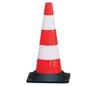 Cone plastique avec pied caoutchouc hauteur 50 cm TALIAPLAST - 520601