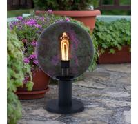 Balise d'extérieur, anthracite, éclairage de plinthe, lampe de jardin, couleur fumée, IP44 anti-éclaboussures, boule en verre, optique fumée, 1x douille E27, DxH 25x38 cm