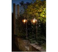 Balise lanterne solaire - SMART SOLAR - Osman - Effet flamme - Lot de 2 - Cuivré