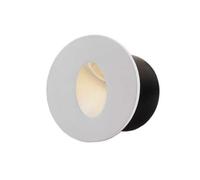 Balise LED Encastrable Ronde 3W 220V 34° Blanche IP20 pour Escaliers - Blanc Neutre 4000K - 5500K