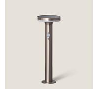Balise LED Solaire Extérieure Helios Inox 6W en Saillie sur Pied 45cm avec Détecteur de Mouvement Helios Inox 3000K Blanc chaud