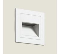 Balise Murale Extérieure Led 3w Encastrable Aluminium Carrée Olite Ii 4000k Blanc Blanc Neutre
