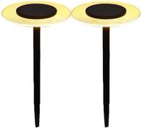 Balise Solaire à Piquer LED, Lot de 2, LUMISKY UFO, Blanc Chaud, H35 cm