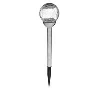 Balise Solaire Inox Verre 36cm Argent