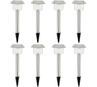 Balise Solaire LED, Lot de 8, Blanc Froid, ALESIA LUMISKY, Métal, Extérieur