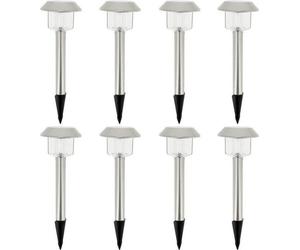 Balise Solaire LED, Lot de 8, Blanc Froid, ALESIA LUMISKY, Métal, Extérieur