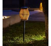 Balise solaire naturelle led éclairante avec télécommande silvina h 70cm